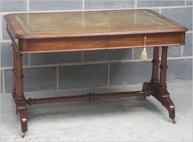 3026 Antique Library Table - 2 Drawer Side (1)